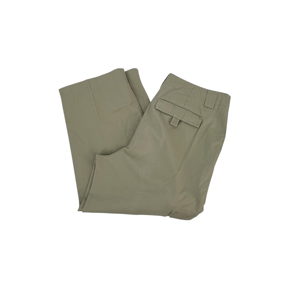 Talbots Petites Khaki Cargo Pants 100% Cotton Capri Crop Tan Utility Size 10P